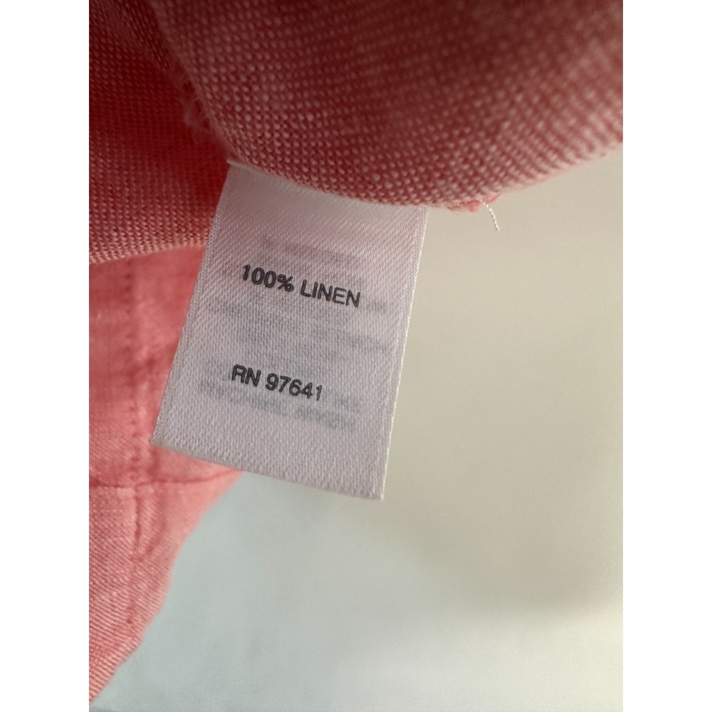 J. Jill Love Linen Shift Dress Pockets Sleeveless Button Bottom Coral Small - Picture 9 of 11